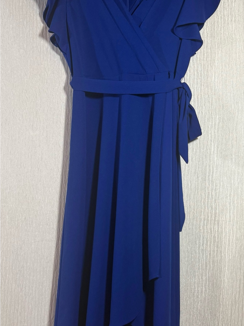 DKNY Cobalt Wrap Maxi Dress with Tie Waist